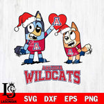 Arizona Wildcats Love Bluey Christmas Svg Eps Dxf Png File, Digital Download