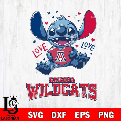 Arizona Wildcats Love Stitch, Svg Eps Dxf Png File, Digital Download