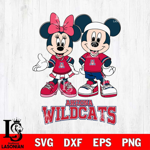 Arizona Wildcats Mickey And Minnie Football Svg Eps Dxf Png File, NCAA svg , Digital Download , Instant Download, Cricut File