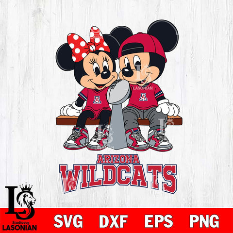 Arizona Wildcats Mickey And Minnie Football Champions Svg Eps Dxf Png File, NCAA svg , Digital Download , Instant Download, Cricut File