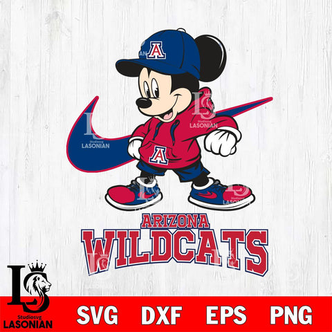 Arizona Wildcats Mickey Mouse NIKE, Svg Eps Dxf Png File, Digital Download