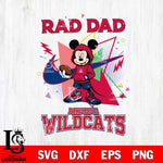 Arizona Wildcats Mickey Wearing Hoodie Rad Dad SVG DXF EPS PNG FILE, NCAA File Cut,Digital Download,Instant Download