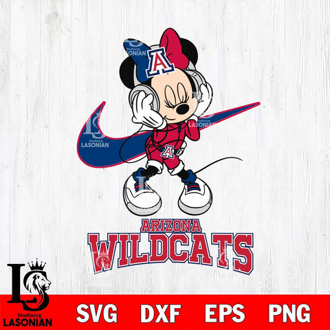 Arizona Wildcats Minnie Mouse Dancing NIKE, Svg Eps Dxf Png File, Digital Download