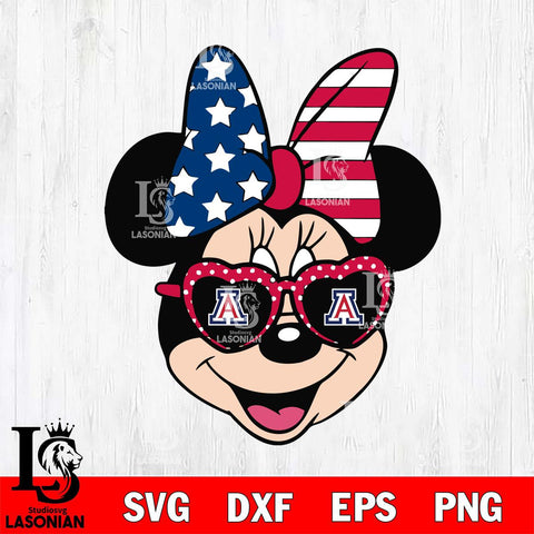 Arizona Wildcats Minnie Mouse Love Svg Eps Dxf Png File, NCAA svg, Digital Download, Instant Download
