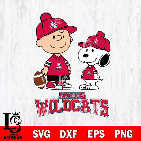 Arizona Wildcats Peanuts Snoopy Friends Football SVG DXF EPS PNG FILE,Snoopy File Cut, NCAA Digital Download,Instant Download,Christmas Silhouette
