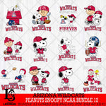 Arizona Wildcats Peanuts Snoopy Player NCAA Bundle 12 SVG DXF EPS PNG FILE,Snoopy File Cut, bundle NCAA Digital Download,Instant Download, Silhouette
