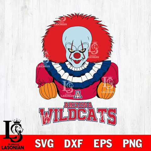 Arizona Wildcats Pennywise Horror Sport 3 Svg Eps Dxf Png File, Digital Download