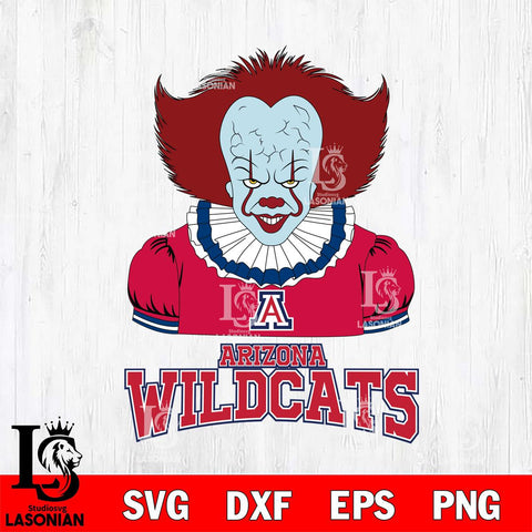 Arizona Wildcats Pennywise Horror Sport 5 Svg Eps Dxf Png File, Digital Download