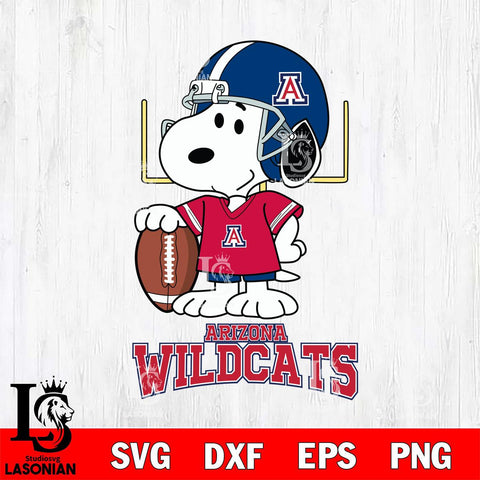 Arizona Wildcats Snoopy Player Football SVG DXF EPS PNG FILE,Snoopy File Cut, NCAA Digital Download,Instant Download,Christmas Silhouette