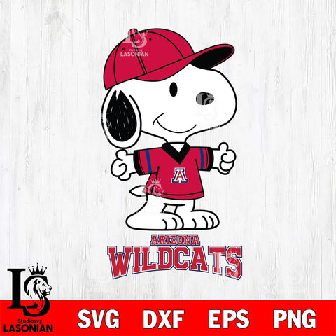 Arizona Wildcats Snoopy football SVG DXF EPS PNG FILE,Snoopy File Cut, NCAA Digital Download,Instant Download,Christmas Silhouette
