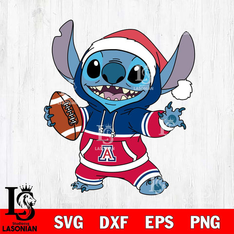 Arizona Wildcats Stitch Football Christmas File Cut, NCAA SVG DXF EPS PNG FILE, Digital Download , Criucut , Silhouette