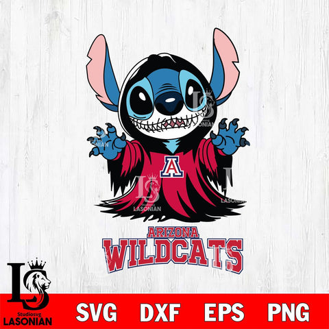 Arizona Wildcats Stitch Ghost Svg Eps Dxf Png File, NCAA svg, Digital Download, Instant Download