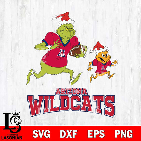 Arizona Wildcats The Grinch & Max Football Cricut,Christmas SVG DXF EPS PNG FILE, NCAA Digital Download,Instant Download, Silhouette