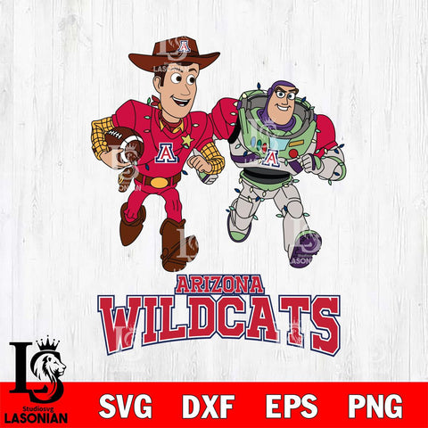 Arizona Wildcats Woody & Buzz Lightyear Football Cricut,Christmas SVG DXF EPS PNG FILE, NCAA Digital Download,Instant Download, Silhouette