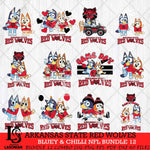 Arkansas State Red Wolves Bluey & Bingo Bundle 12 SVG Svg Eps Dxf Png File, Bundle NCAA svg, Digital Download, Instant Download