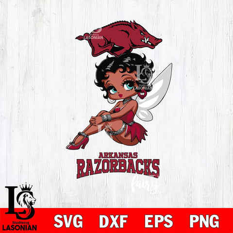 Arkansas Razorbacks Beauty Black Fairy Betty Boop, Svg Eps Dxf Png File, Digital Download