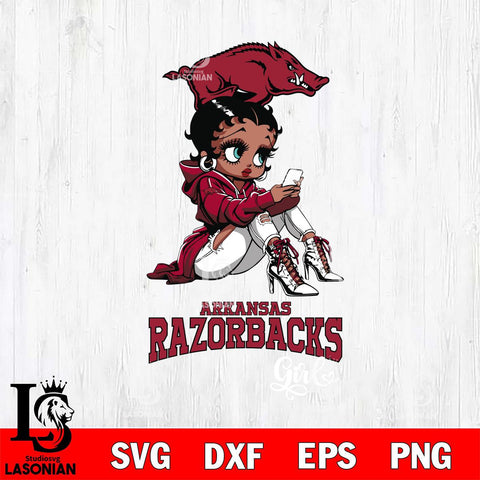 Arkansas Razorbacks Beauty Black Fan Girl Football, Svg Eps Dxf Png File, Digital Download