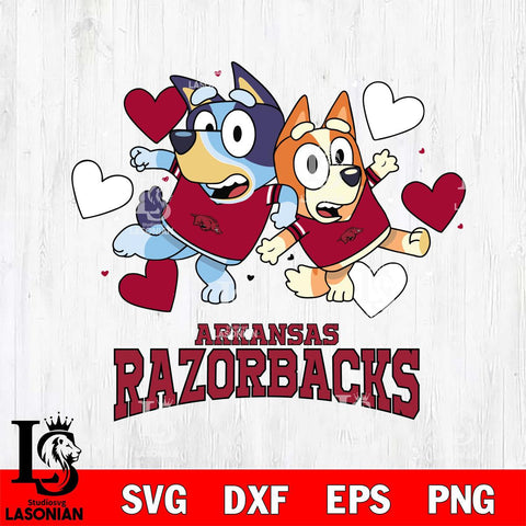 Arkansas Razorbacks Bluey & Bingo 10 Svg Eps Dxf Png File, NCAA svg, Digital Download, Instant Download