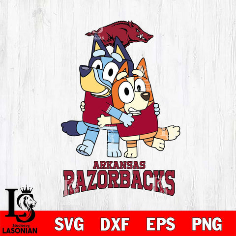 Arkansas Razorbacks Bluey & Bingo 3 Svg Eps Dxf Png File, NCAA svg, Digital Download, Instant Download