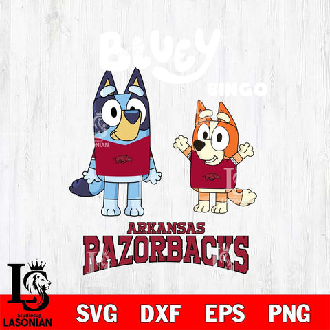 Arkansas Razorbacks Bluey & Bingo 4 Svg Eps Dxf Png File, NCAA svg, Digital Download, Instant Download