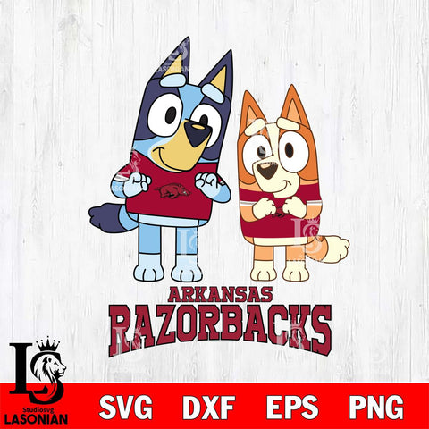 Arkansas Razorbacks Bluey & Bingo 6 Svg Eps Dxf Png File, NCAA svg, Digital Download, Instant Download