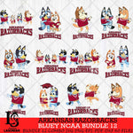 Arkansas Razorbacks Bluey Dace Mode NCAA Bundle 12 SVG Eps Dxf Png File, Digital Download, Instant Download