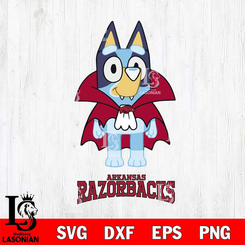 Arkansas Razorbacks Bluey Dracula Halloween Svg Eps Dxf Png File, Digital Download, Instant Download