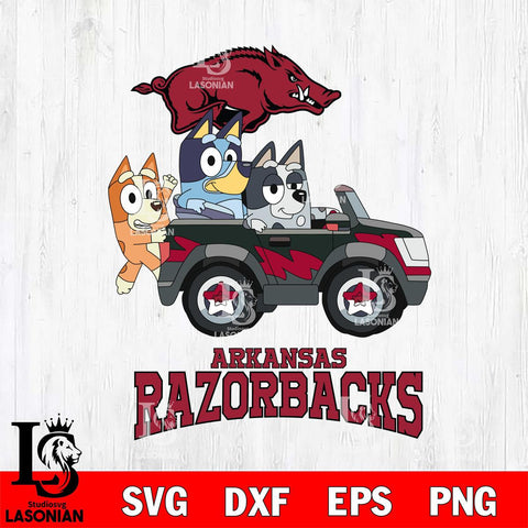 Arkansas Razorbacks Bluey friends car Svg Eps Dxf Png File, NCAA svg, Digital Download, Instant Download