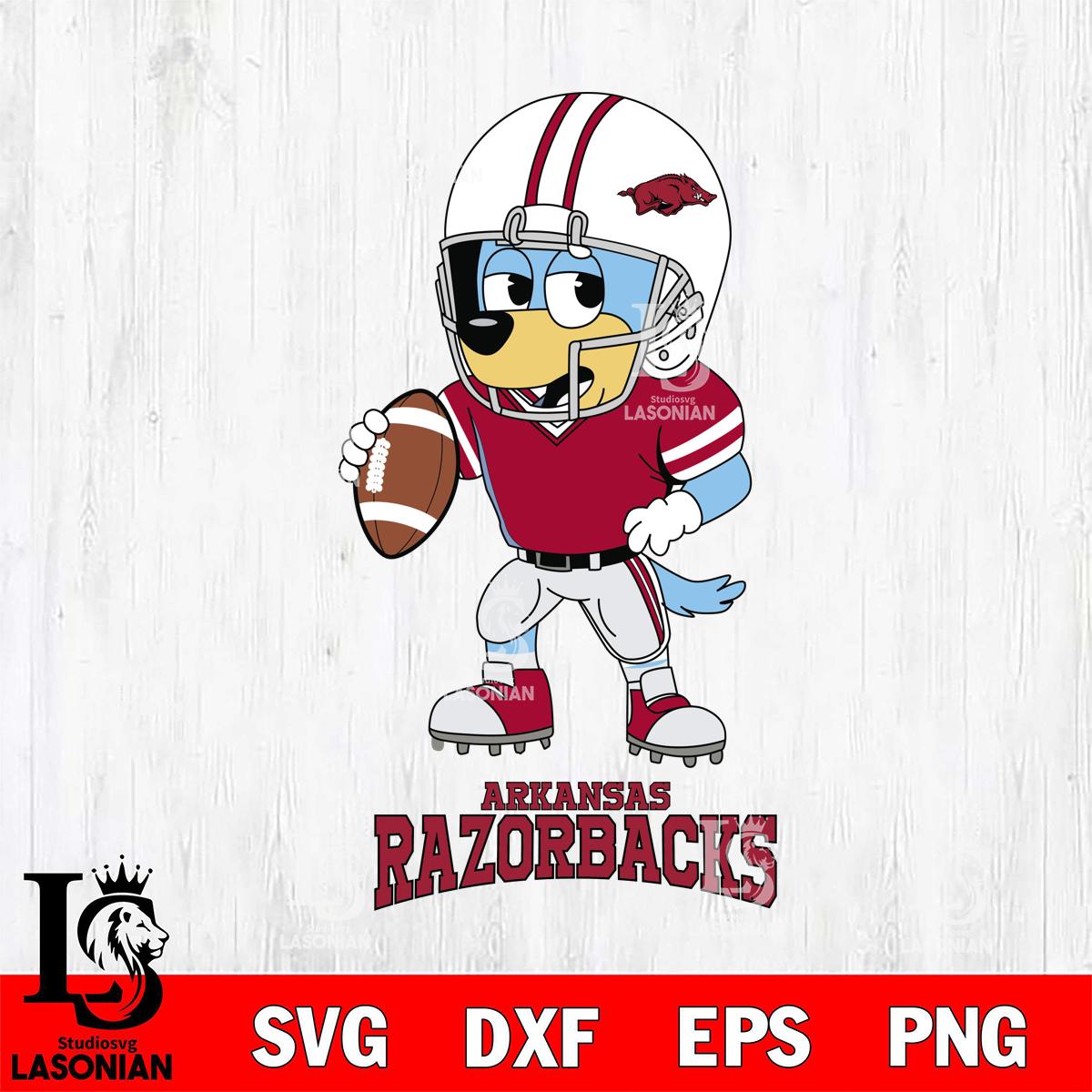 Arkansas Razorbacks Bluey rugby – lasoniansvg