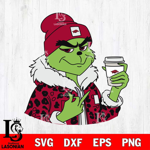 Arkansas Razorbacks Boujee Grinch 7 Svg Eps Dxf Png File, Digital Download, Instant Download