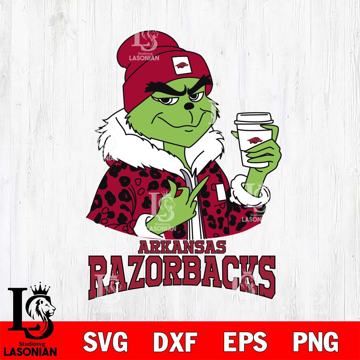Arkansas Razorbacks Boujee Grinch Leopard Christmas – lasoniansvg