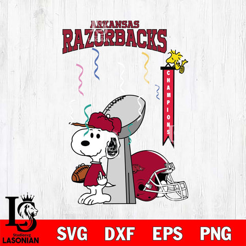 Arkansas Razorbacks Charlie Brown and Snoopy Super Bowl Svg Eps Dxf Png File, NCAA svg , Digital Download , Instant Download, Cricut File