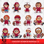 Arkansas Razorbacks Chucky Horror Bundle 12 SVG Eps Dxf Png File, Bundle NCAA svg, Digital Download, Instant Download