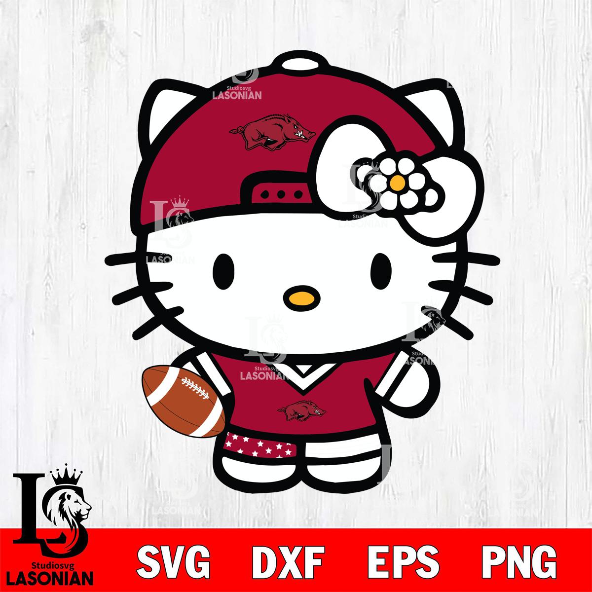 Arkansas Razorbacks Cute Hello Kitty Football 10 – lasoniansvg