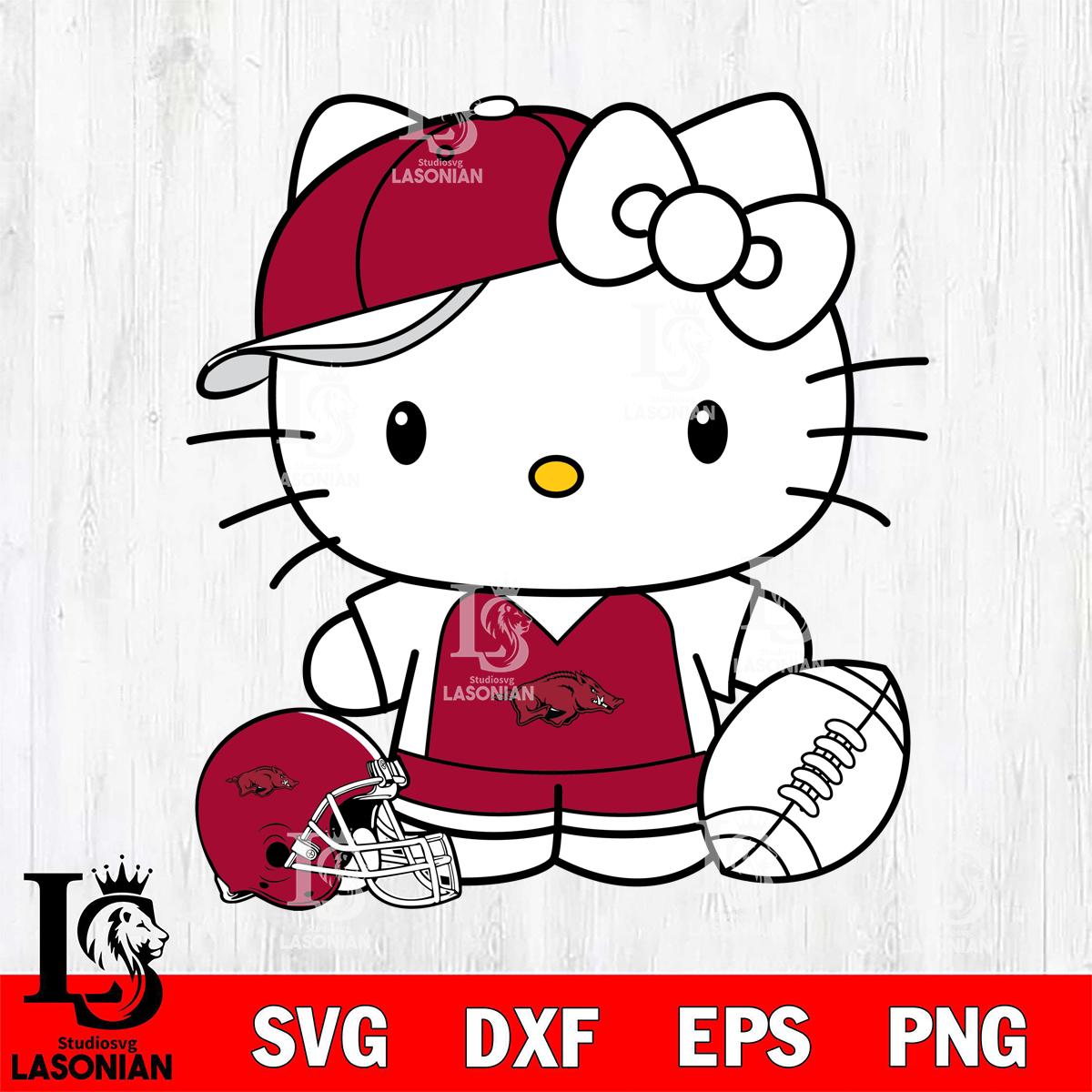 Arkansas Razorbacks Cute Hello Kitty Football 4 – lasoniansvg