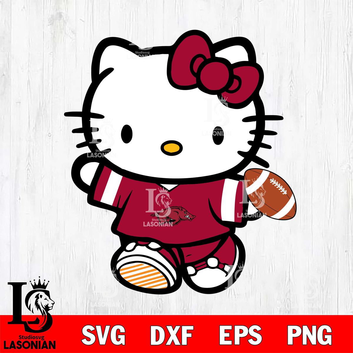 Arkansas Razorbacks Cute Hello Kitty Football 7 – lasoniansvg