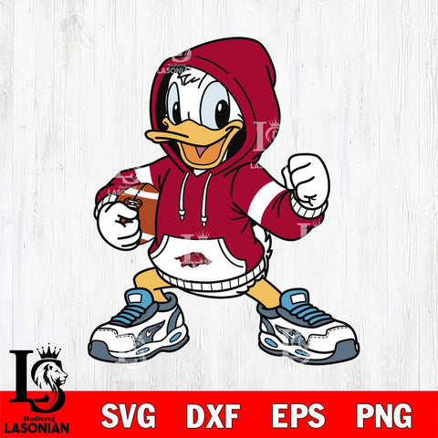 Arkansas Razorbacks Donald Duck Disney Christmas File Cut, NCAA SVG DXF EPS PNG FILE, Digital Download , Criucut , Silhouette