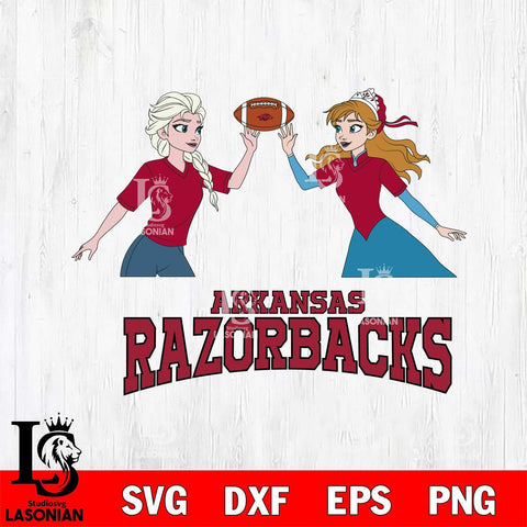 Arkansas Razorbacks Elsa & Anna Football Cricut,Christmas SVG DXF EPS PNG FILE, NCAA Digital Download,Instant Download, Silhouette