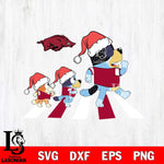 Arkansas Razorbacks Family Bluey Walking Christmas Svg Eps Dxf Png File, Digital Download, Instant Download