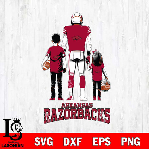 Arkansas Razorbacks Father And Child Football SVG DXF EPS PNG FILE,NCAA SVG, Father day Digital Download,Instant Download, Silhouette