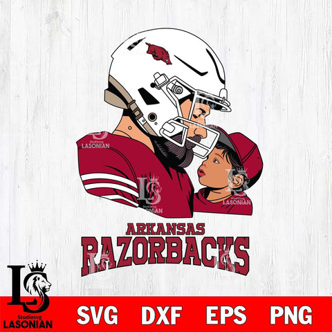 Arkansas Razorbacks Father And Child Rugby SVG DXF EPS PNG FILE,NCAA SVG, Father day Digital Download,Instant Download, Silhouette