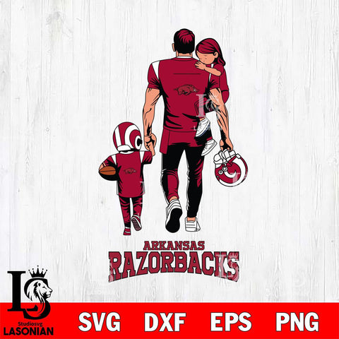 Arkansas Razorbacks Father And Son Football SVG DXF EPS PNG FILE,NCAA SVG, Father day Digital Download,Instant Download, Silhouette