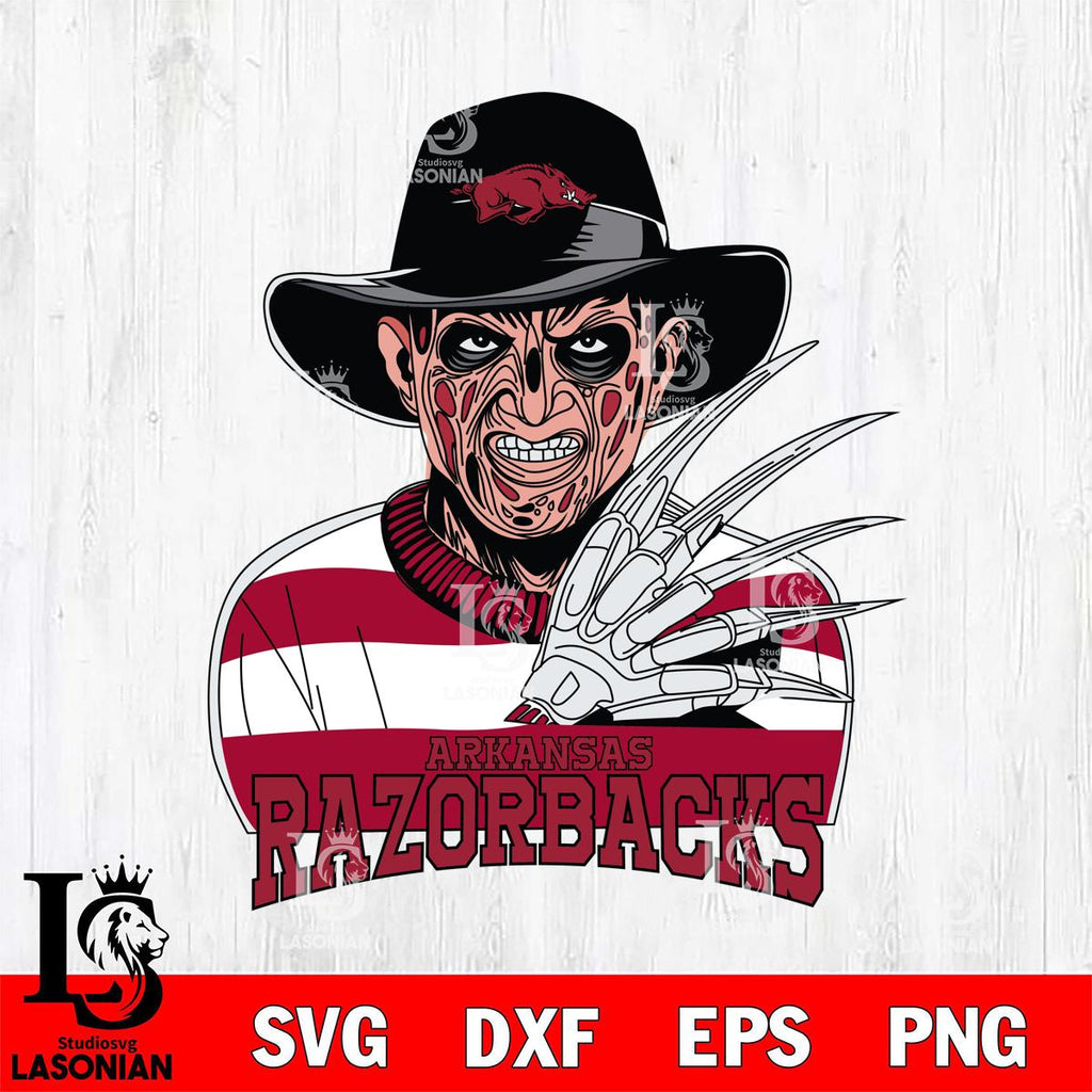 Arkansas Razorbacks Freddy Krueger Horror Halloween – lasoniansvg