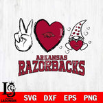 Arkansas Razorbacks Gnomes Peace & Love Svg Eps Dxf Png File, Digital Download, Instant Download