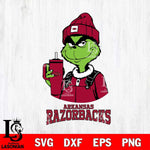 Arkansas Razorbacks Grinch Football Christmas Cut Files Cricut, Svg Dxf Eps Png file, Digital download , Silhouette