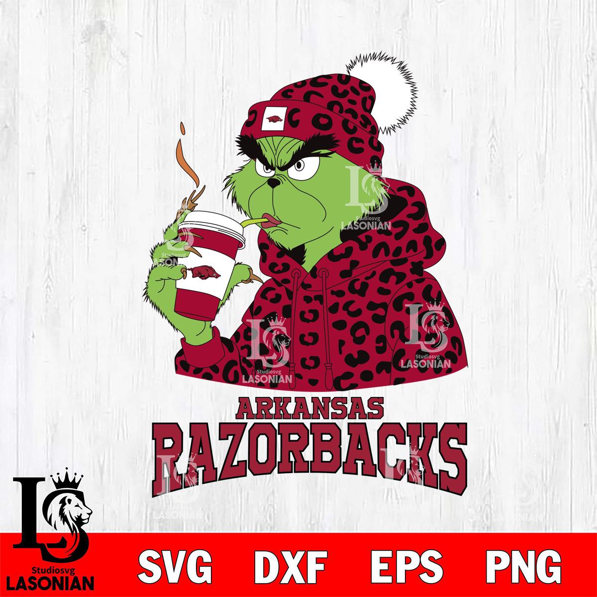Arkansas Razorbacks Grinch Leopard Christmas – lasoniansvg