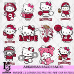 Arkansas Razorbacks Hello Kitty Bundle 12 SVG Svg Eps Dxf Png File, Digital Download, Instant Download