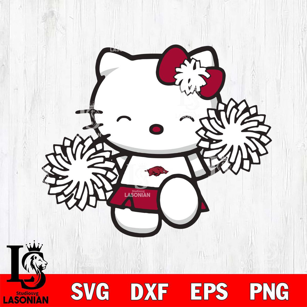 Arkansas Razorbacks Hello Kitty Cheerleader – lasoniansvg