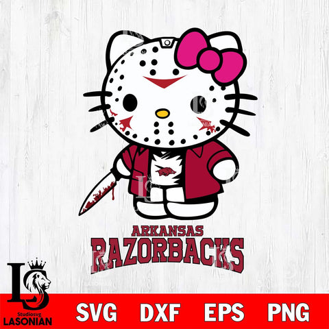 Arkansas Razorbacks Hello Kitty Horror 3 Svg Eps Dxf Png File, Digital Download