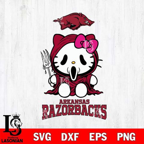 Arkansas Razorbacks Hello Kitty Horror 4 Svg Eps Dxf Png File, Digital Download